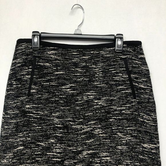 Talbots Women Black Tweed Skirt Wool Blend Pockets Size 10 Ribbon Trim M094 -24 - Picture 7 of 11